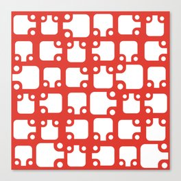 Mid Century Modern Abstract Pattern Red 2 Canvas Print