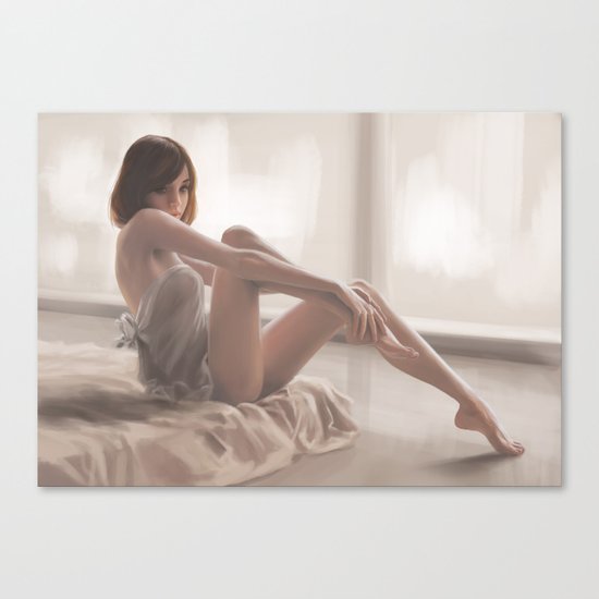 A girl in the morning Canvas Print