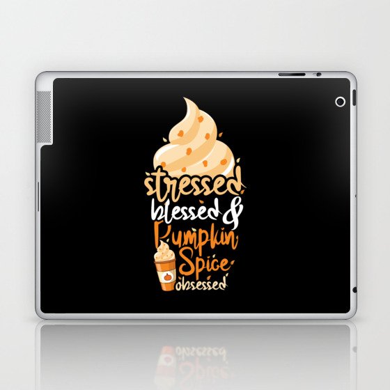 Autumn Fall Pumpkin Spice Obsessed Thanksgiving Laptop & iPad Skin