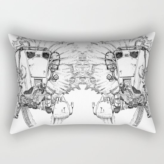 Flowered ATST Black and White Rectangular Pillow