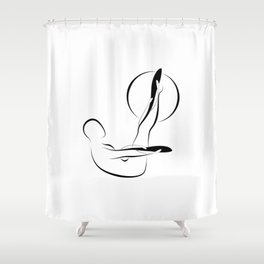 Abstract Pilates pose Shower Curtain