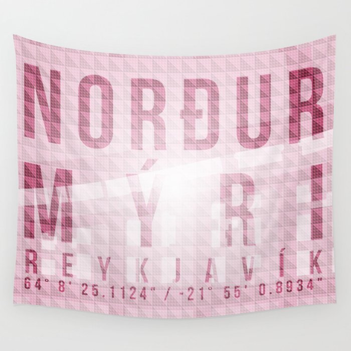 Nordurmyri Pink Wall Tapestry