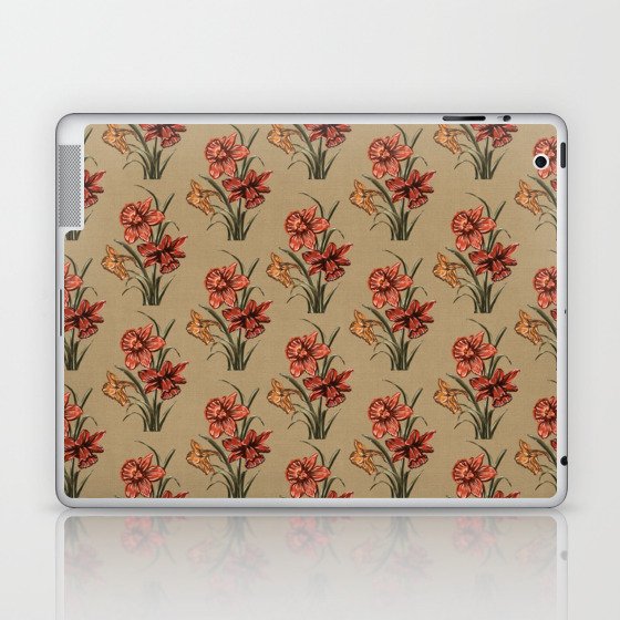 Cottagecore Flowers and Lace Collage Aesthetic - Vintage Botanical Exotic Floral Seamless Pattern Laptop & iPad Skin