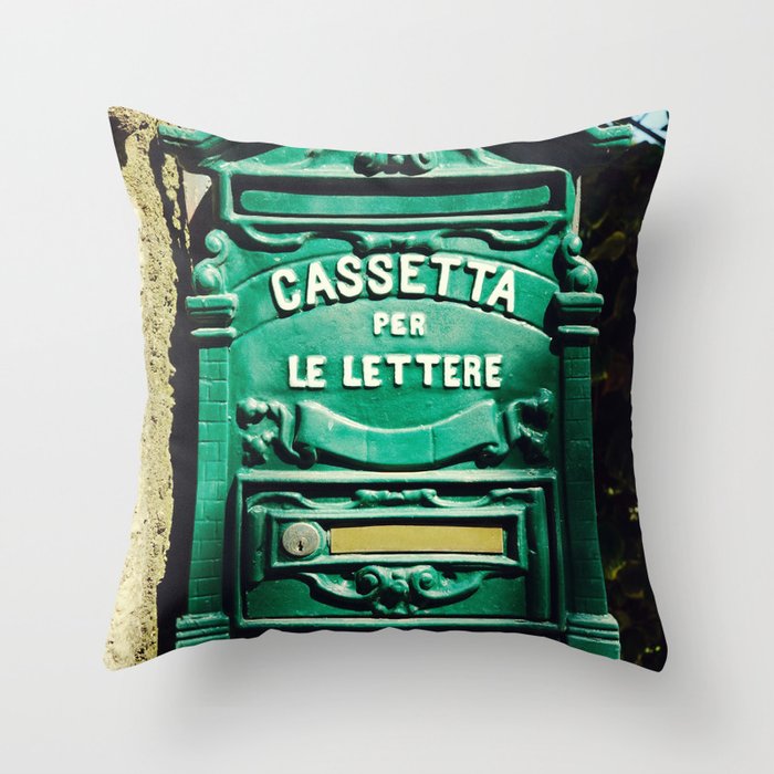 Italian Mailbox - Vintage Urban Objects - Letter from Italy Throw Pillow