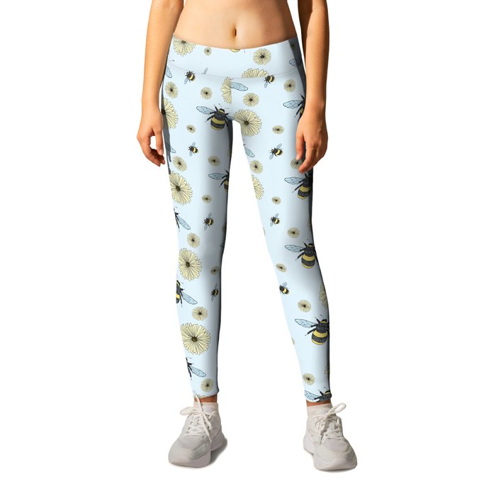 Bumble Bees and Flowers Leggings