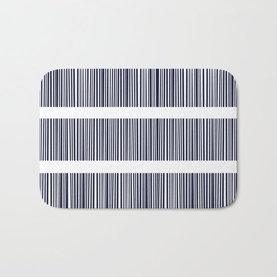 Blue- White- Stripe - Stripes - Marine - Maritime - Navy - Sea - Beach - Summer - Sailor 6 Bath Mat