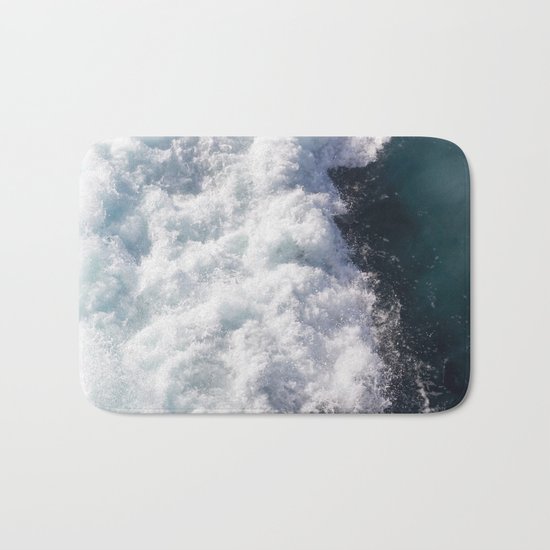 sea - midnight blue wave Bath Mat