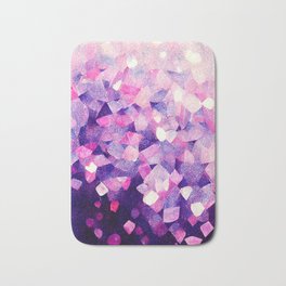 Pink and Purple Crystals Bath Mat | Graphicdesign, Digital, Sparkling, Risograph, Gradient, Shimmering, Purple, Electricdream, Gem, Glittering 