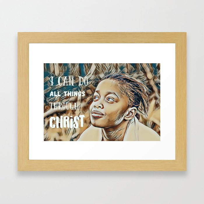 Black Girl Can Do All Things Through Christ Framed Art Print