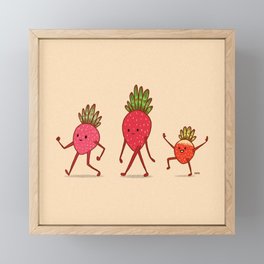 Strawberry Folk Framed Mini Art Print