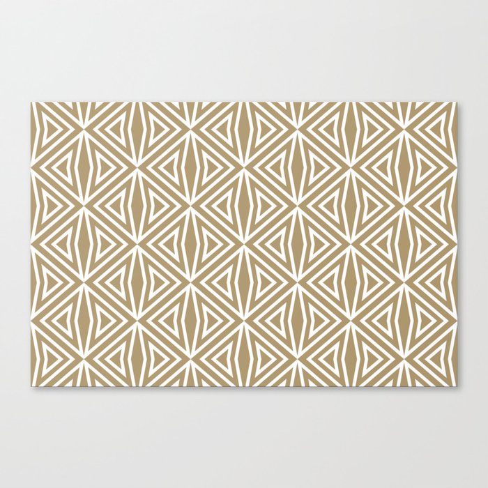 Brown and White Diamond Shape Tile Pattern 3 - 2022 Popular Colour There's No Place Like Home 0318 Canvas Print