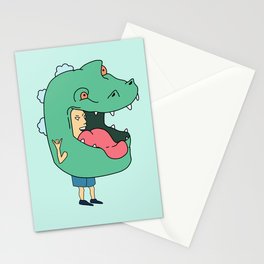 Dino costume Stationery Cards