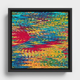 Multi Colored Wave Framed Canvas