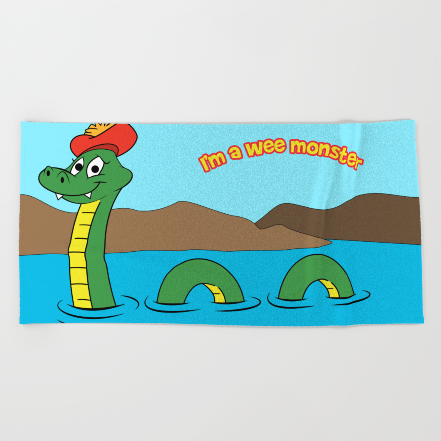 Nesie (Loch Ness Monster) Beach Towel by POD Apparel | Society6