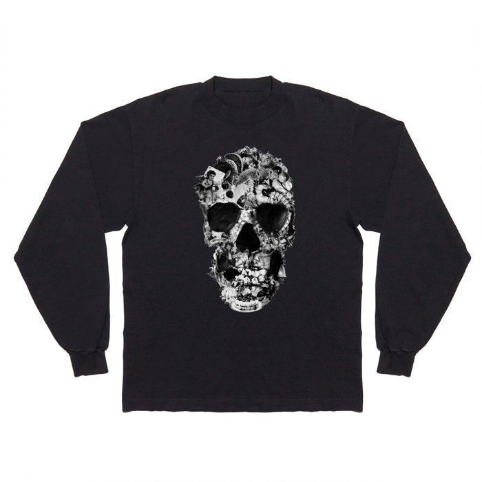 Vintage Skull BW Long Sleeve T Shirt