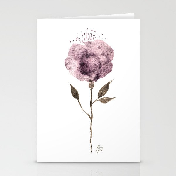 Purple Powder Puff Stationery Cards