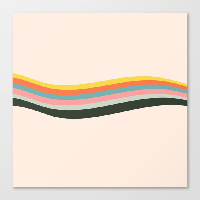 Paty - Pop Art Colourful Wavy Retro Stripes Art Design Canvas Print