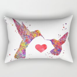 Hummingbird & Flower Rectangular Pillow