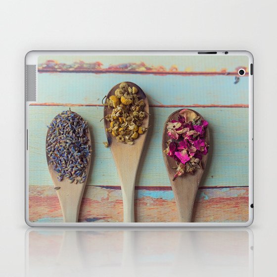 Three Beauties, Floral and Wooden Spoon Laptop & iPad Skin