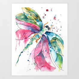 Dragonfly Art Print | Purple, Painting, Children, Blue, Deborahthomsenwalker, Zen, Goodluck, Yellow, Purelyzen, Dragonfly 