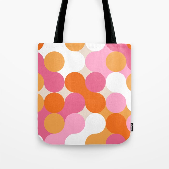 Liquid dot pattern 1 - yellow, orange, pink & white Tote Bag