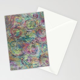 Abstract Roses In Mixed Media Stationery Cards