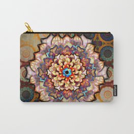 Flower In An Exotic Pattern Over Gold Rings Carry-All Pouch