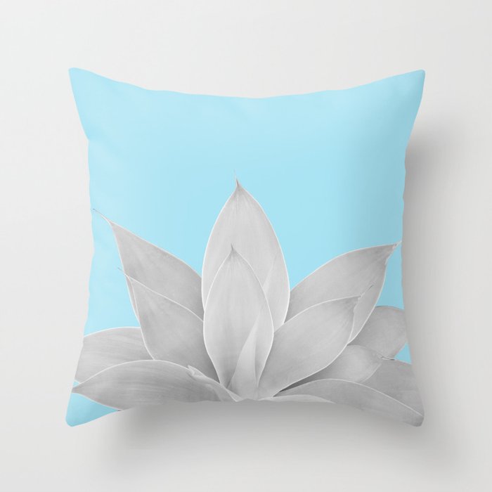 Light Blue Agave #2 #tropical #decor #art #society6 Throw Pillow