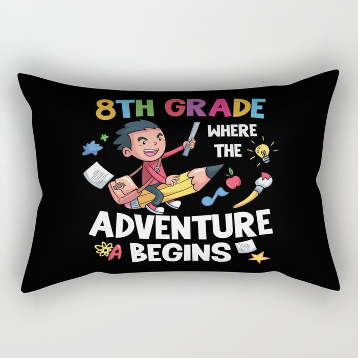 8th Grade Where The Adventure Begins Rectangular Pillow