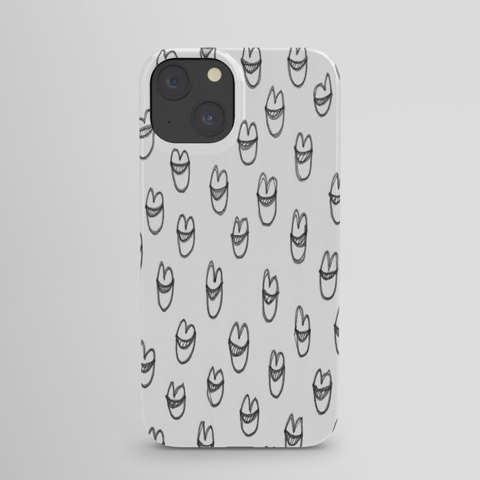 lips in grey iPhone Case