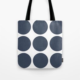Mid-Century Modern Navy Dots On White Tote Bag