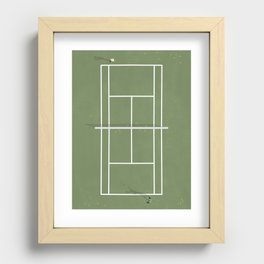 Tennis Court From Above | Illustration  Recessed Framed Print