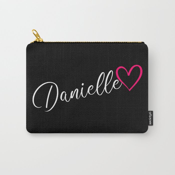 Danielle Name Calligraphy Heart Carry-All Pouch