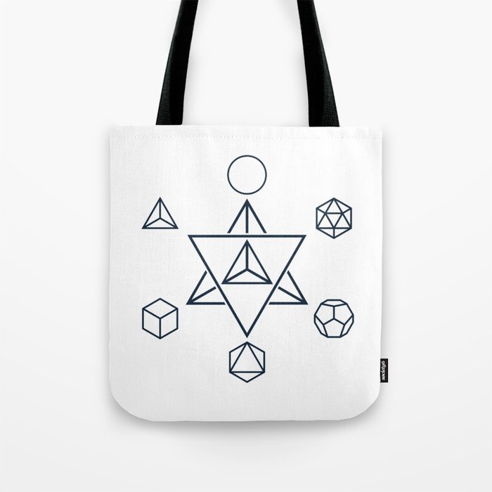 Merkaba and the Platonic Solids, Sacred Geometry Tote Bag