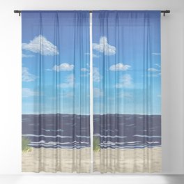 Summer Day at the Beach on Cape Cod Sheer Curtain