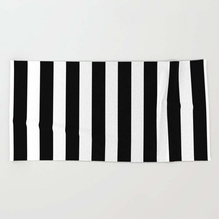 Classic Black And White Football Soccer Referee Stripes Beach