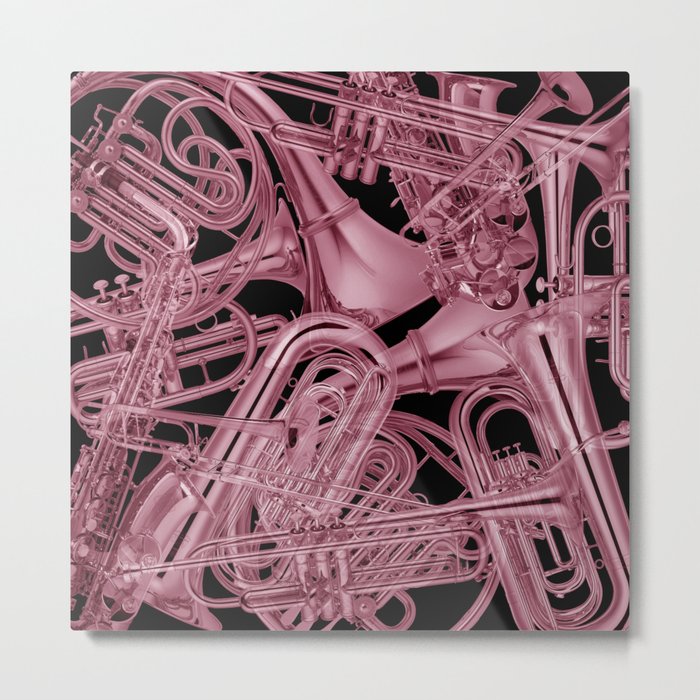 Brass Instruments Rose Metal Print