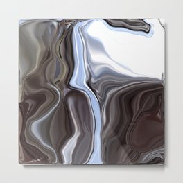 Metallic Chrome Metal Print | Chrome, Digital, Satin, Abstract, Painting, Shiny, Black, Metalllic, Gray, Streetart 