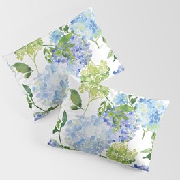 Blue Hydrangea Flowers Pillow Sham