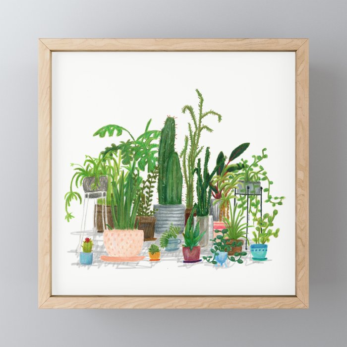 Plant Family Portrait Framed Mini Art Print