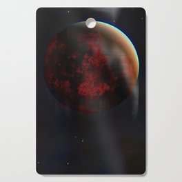 Red Glitch Planet Cutting Board