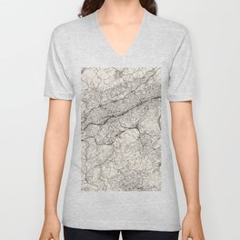 Wuppertal, Germany | City Map Design - Deutschland V Neck T Shirt