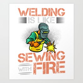 Welding Helmet Machine Welder Worker Art Print