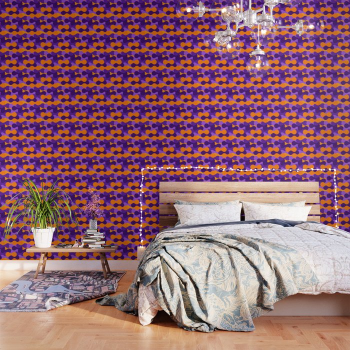 Cool Abstract Shape Art - yellow and purple Wallpaper