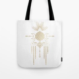 Golden Goddess Mandala Tote Bag
