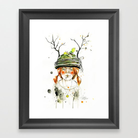RED GIRL Framed Art Print