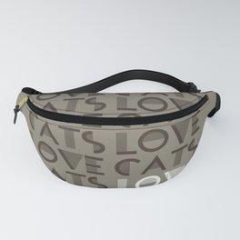 Love Cats - Gray colors modern abstract illustration  Fanny Pack