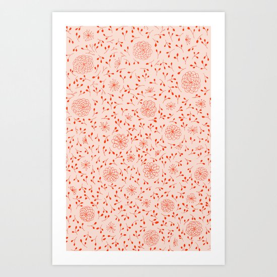 Dahlia Pattern Art Print