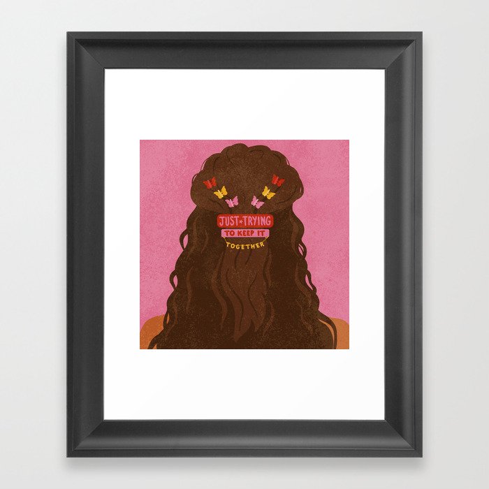 Keep it Together Hairclip Framed Art Print