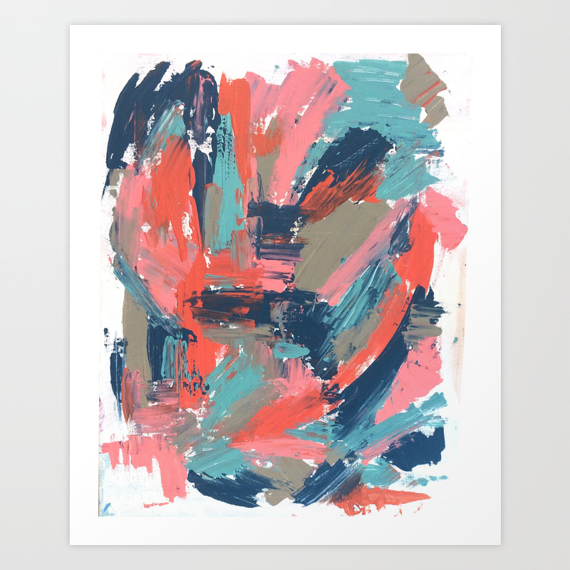 Alyssa A Bright Abstract Painting Done With Palette Knife In